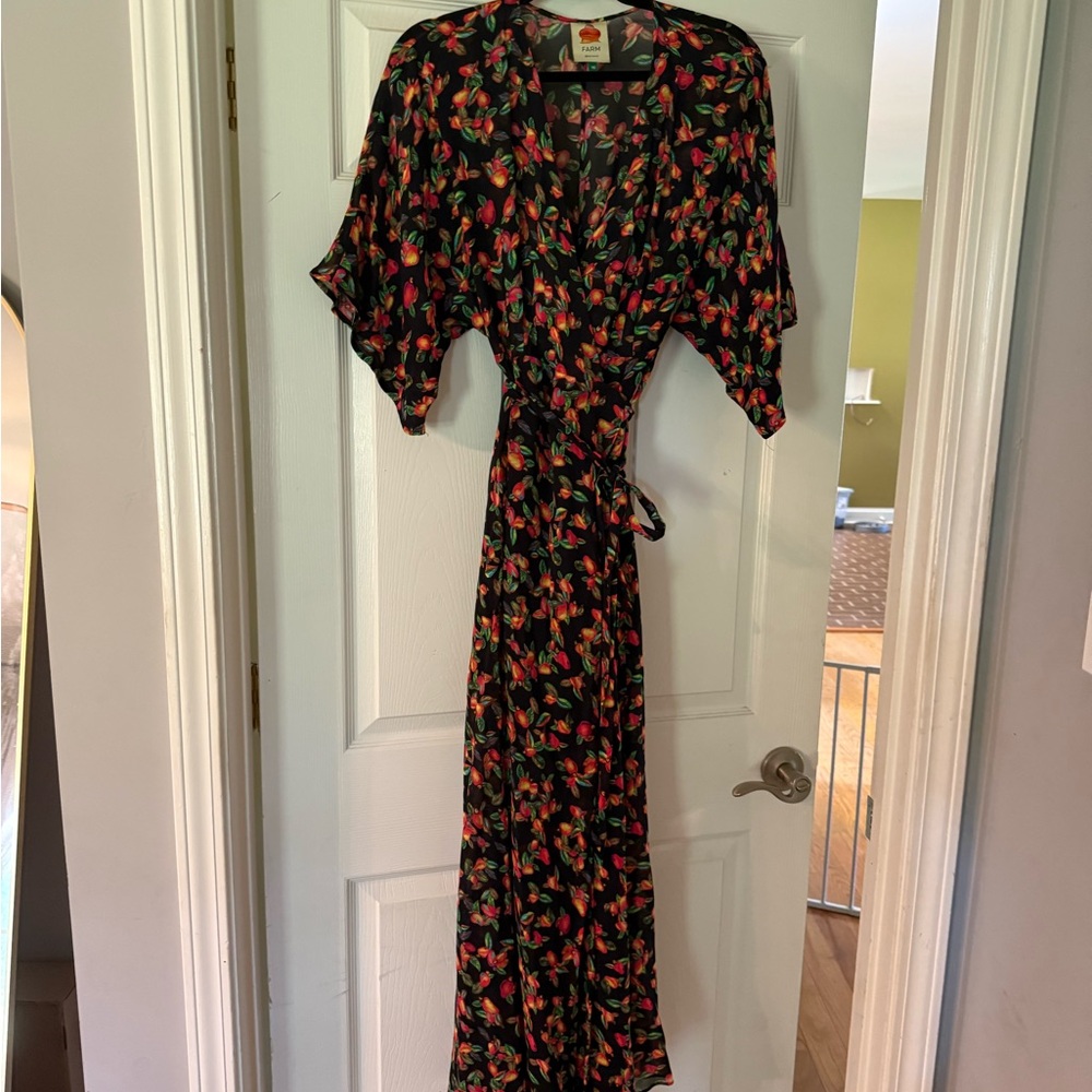 FARM Rio Black Floral Maxi Dress